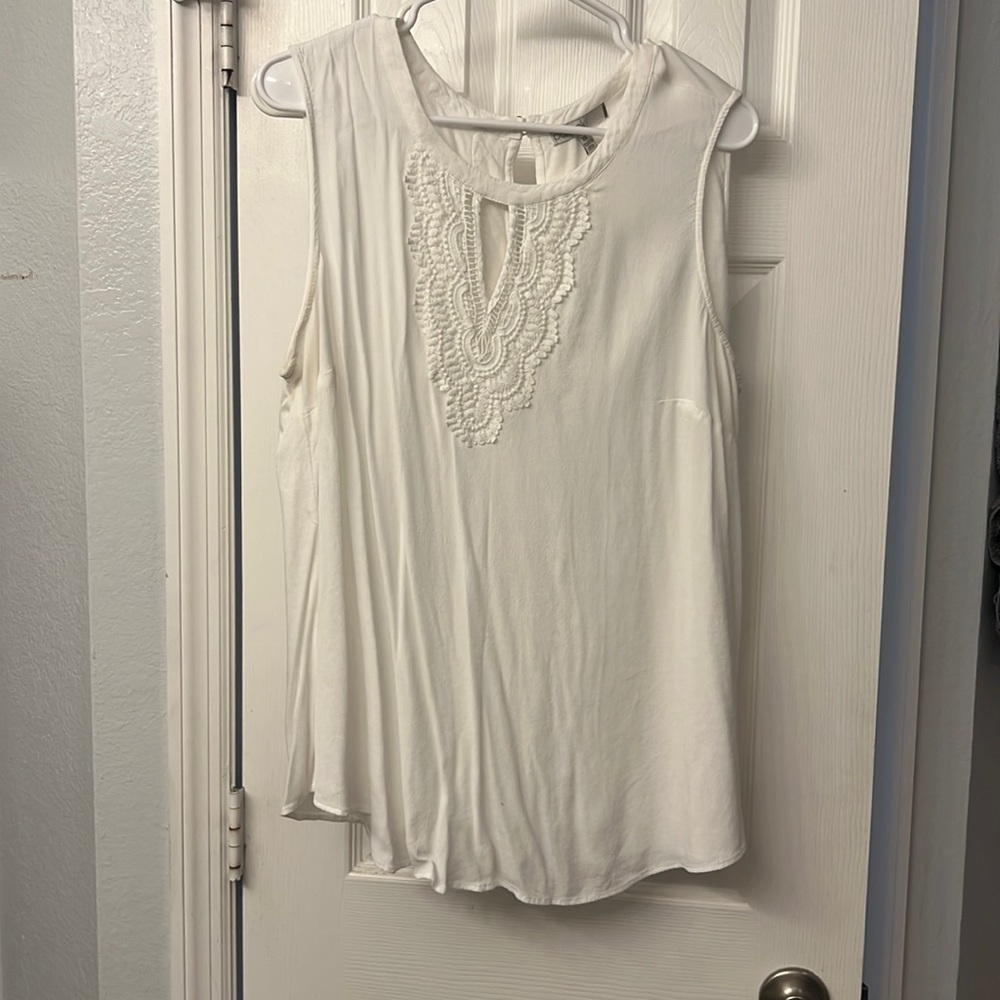 Pale sky white blouse